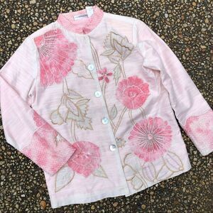 Asian style mandarin collar floral tunic jacket PS